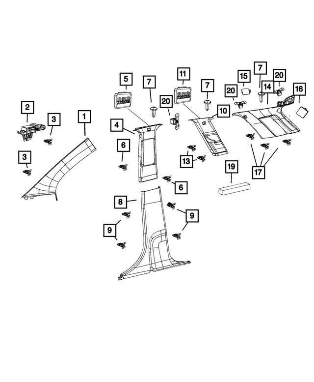 68050990AA - Interior Trim: Clip for Mopar Image