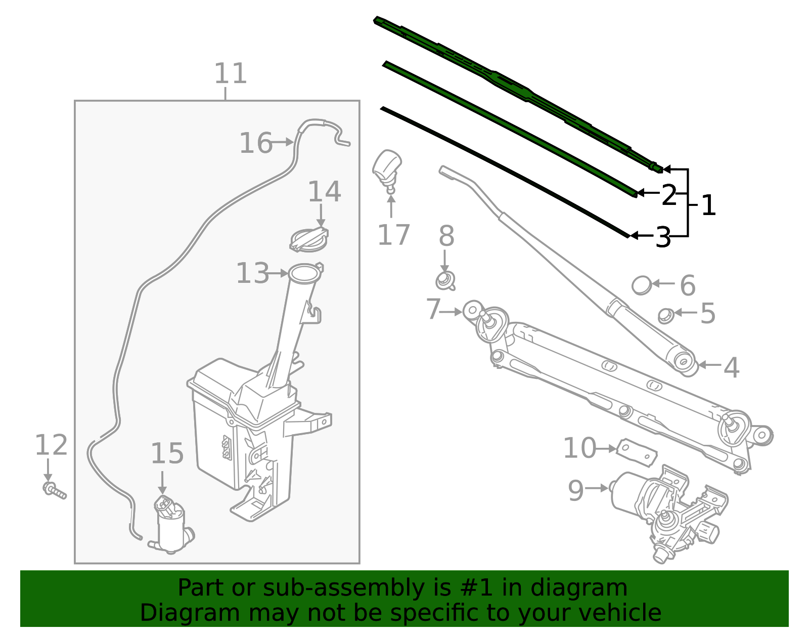 Hyundai - 98350-H5000 - Wiper Blade - 2020-2025 Hyundai | OEM Hyundai ...
