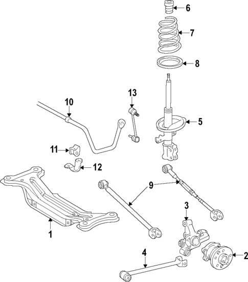 Rear Suspension for 2009 Toyota Highlander #0