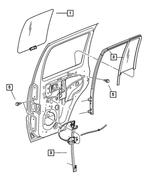 68059656AA - Doors and Related Parts: Rear Door Glass, Right for Mopar Image image