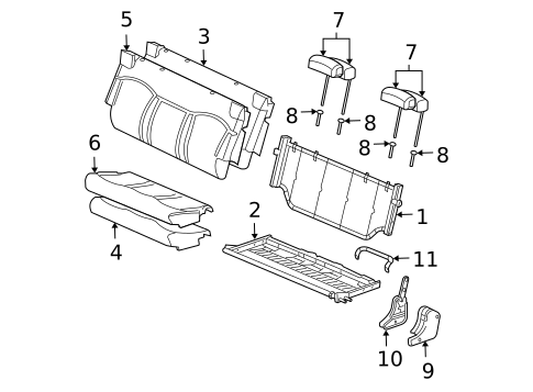 Rear Seat Components for 2004 Chevrolet Suburban 2500 #2