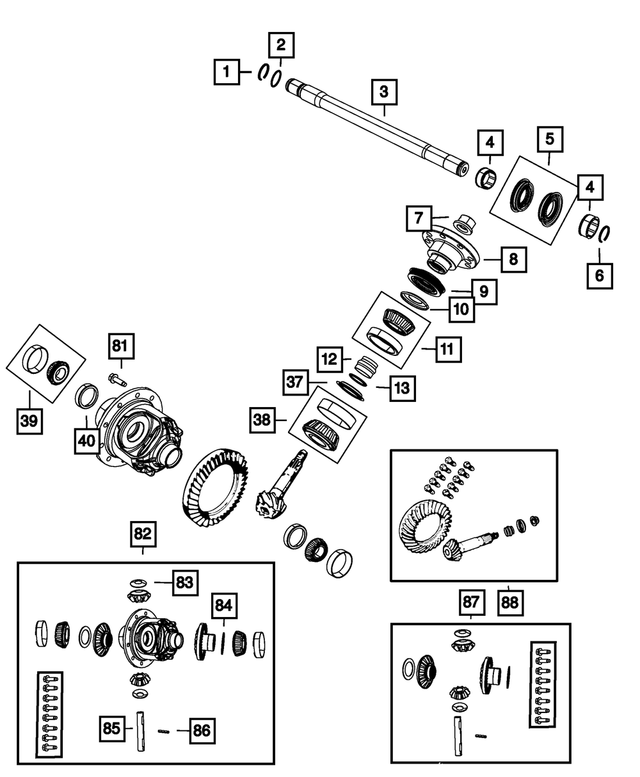 68019327AA - Front Axle; Dana 186 MM; Differential and Drive Line: Axle Shaft Snap Ring, Inboard for Mopar Image