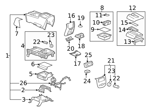 Center Console for 2009 Chevrolet Tahoe #0