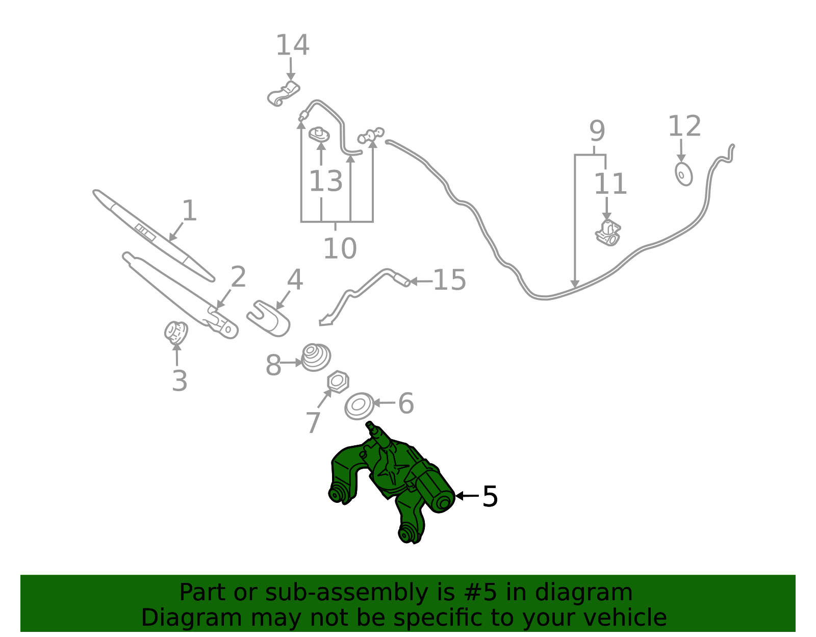 98700-1H300 Genuine Hyundai Rear Wiper Motor & Linkage Assembly