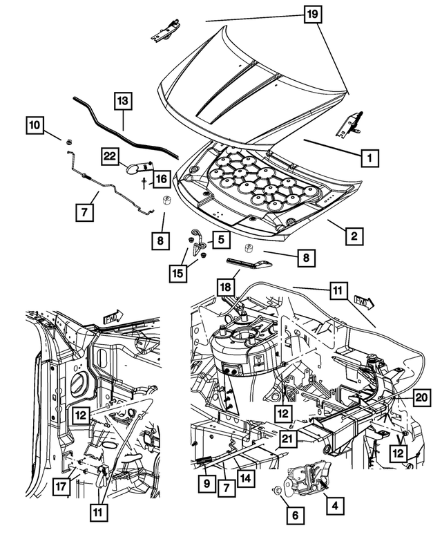 5076777AC - Body Sheet Metal Except Doors: Hood for Mopar Image