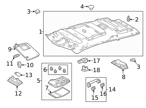 Interior Trim - Roof for 2018 Lexus RX450hL #1