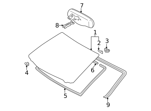 Glass - Windshield for 2001 Toyota Avalon #0