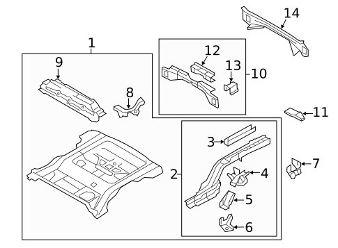 Rear Floor & Rails for 2012 Ford Escape #0