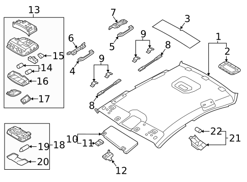 Interior Trim - Roof for 2017 Hyundai Sonata #0