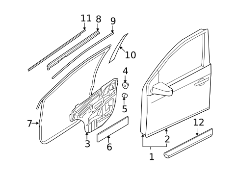 Door & Components for 2010 Nissan Sentra #0