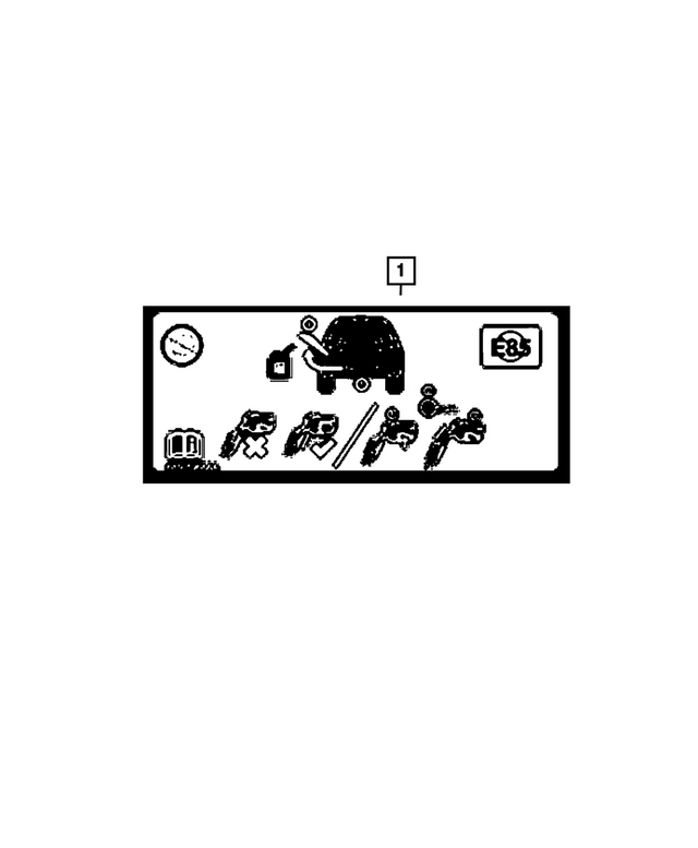 68505968AA - Labels: Fuel Door Label for Mopar Image