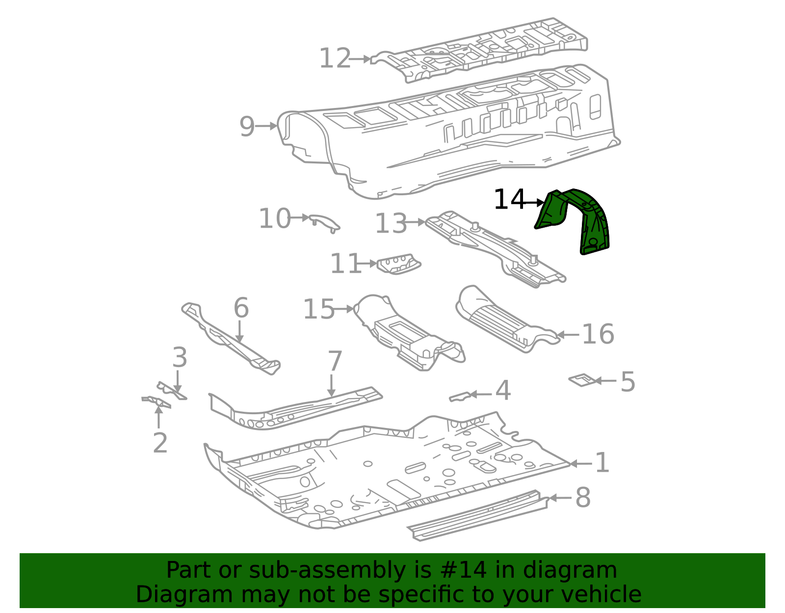 2021-2025 Toyota Mirai Floor Pan Bracket 58209-62010 | OEM Parts Online
