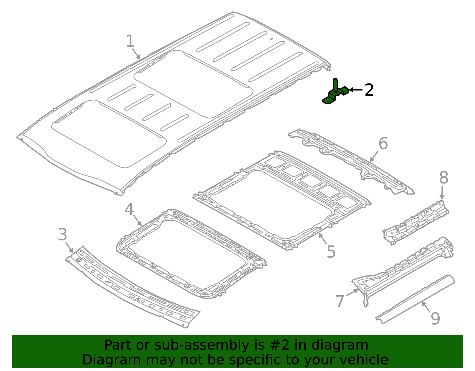 2015-2021 Kia Sedona Roof Panel Bracket 67321-A9000 | OEM Parts Online