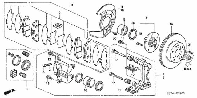Front Brake (1) for 2004 Acura TL #0