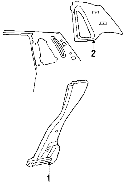 Interior Trim - Quarter Panels for 1990 Lincoln Continental #0