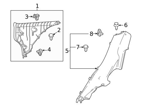 Interior Trim - Quarter Panels for 2018 Toyota Yaris iA #0
