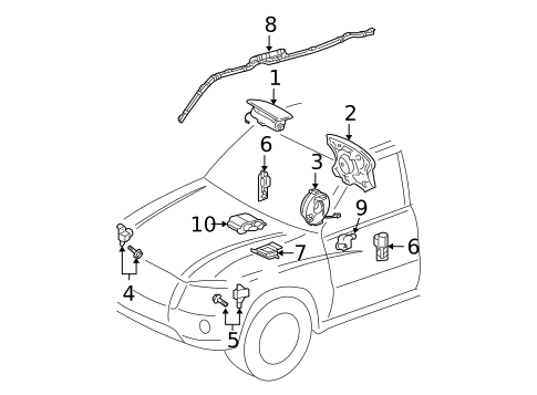 Air Bag Components for 2007 Toyota Highlander #0