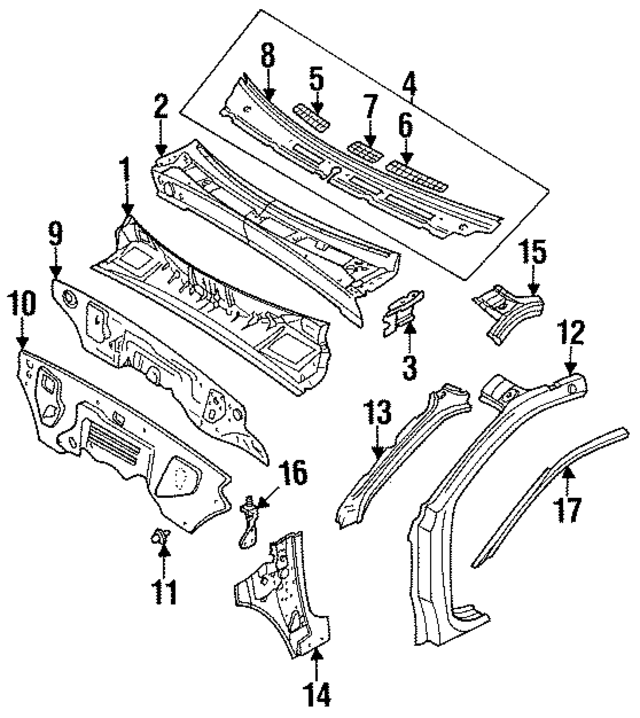 8971035330 - : Inner Windshield Pillar for Honda Image