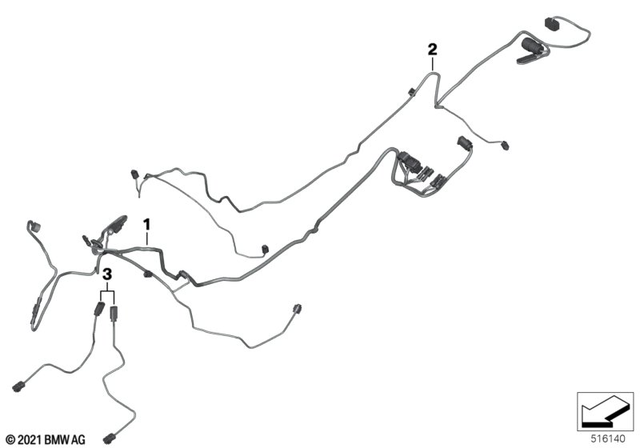 61129446551 - General Electrical System: Wiring Harness F.Led Auxiliary Headlight -  for BMW-Motorrad Image