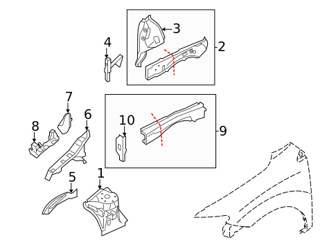 Structural Components & Rails for 2012 Nissan Murano #1