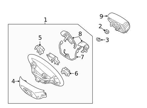 Steering Wheel & Trim for 2009 Hyundai Veracruz #0
