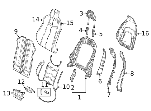 Passenger Seat Components for 2021 Audi S4 #3