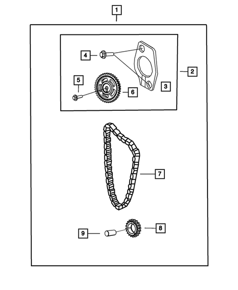 Timing Chain and Cover for 2007 Jeep Wrangler #1