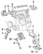 4419642AB - Engine: Front Mount for Chrysler: E Class, Laser, LeBaron, New Yorker, TC Maserati, Town &amp; Country | Dodge: 600, Aries, Caravan, Daytona, Dynasty, Grand Caravan, Lancer, Mini Ram, Shadow, Spirit Image