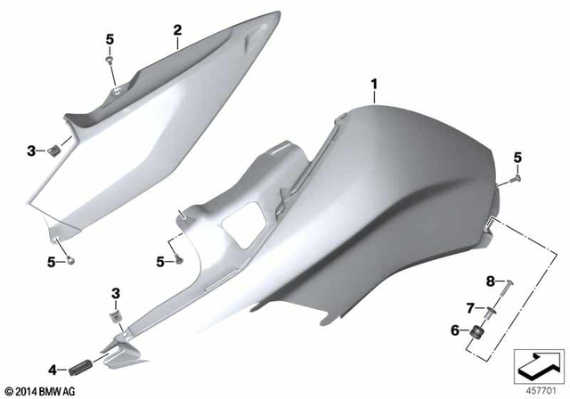 46637727443 - Frame and Mounting Parts: Tank Cover Left Bottom - Rohteil/blank for BMW-Motorrad Image