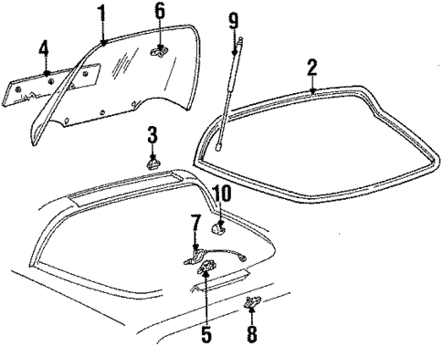Glass - Lift Gate for 1985 Chevrolet Corvette #0