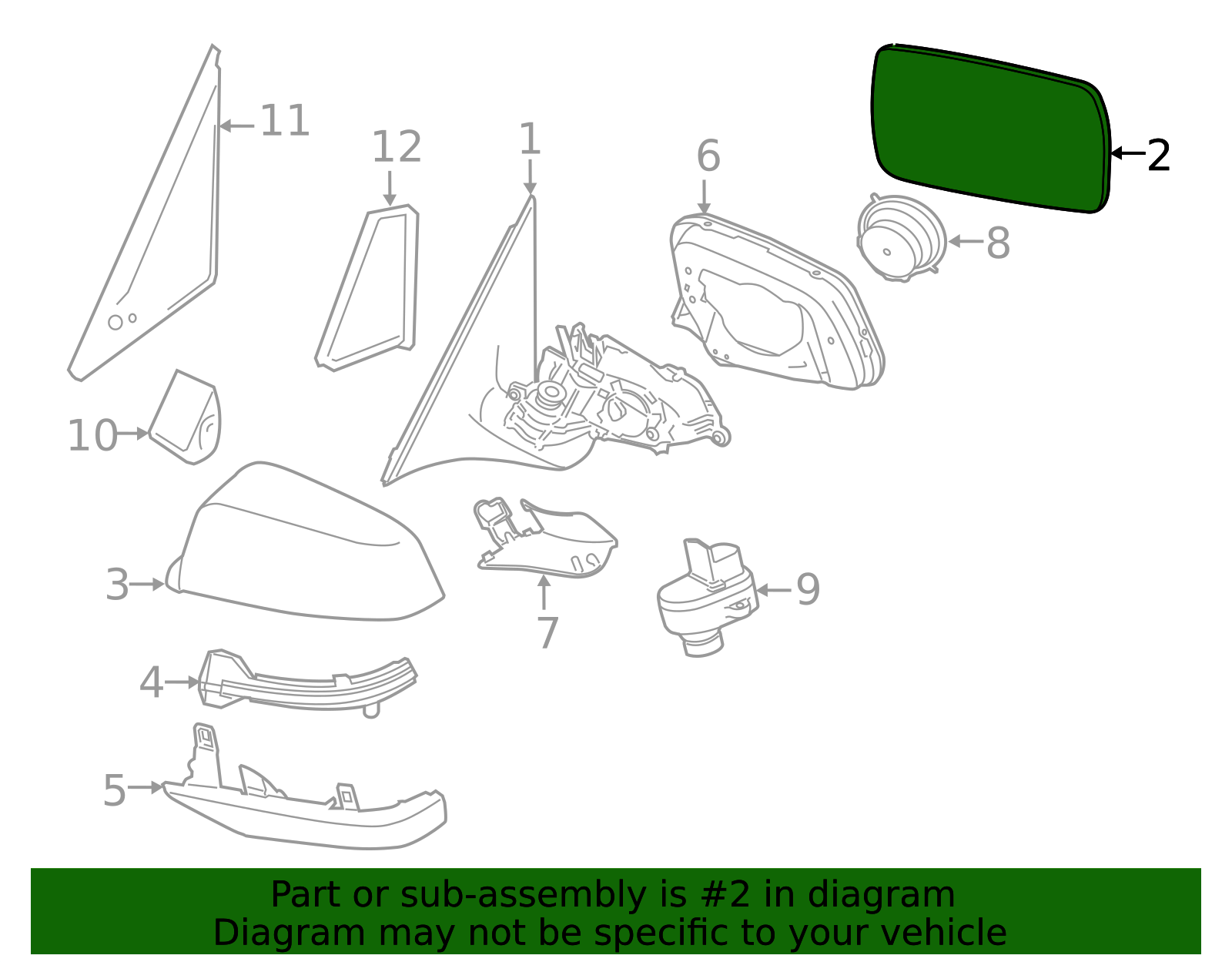 RIGHT Side Car Mirror Glass For BMW F01 F02 F03 F04 F06 F07 F10 F11 F1 - View #9