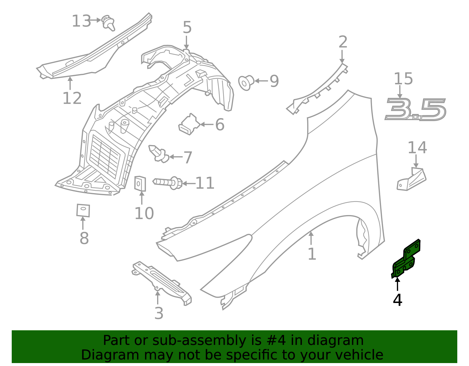 2013-2014 INFINITI Fender Lower Bracket F31313JAMB | Faulkner Infiniti ...