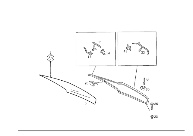 1246701080 - Windows: Rear Window for Mercedes-Benz: 200, 200D, 260E, 280E, 300D, 300E, 400E, 500E Image image