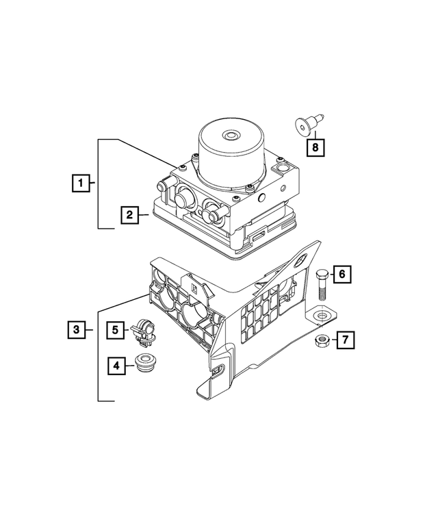 68644210AA - Electrical: Anti-lock Brake System Hydraulic Control Unit for Mopar Image