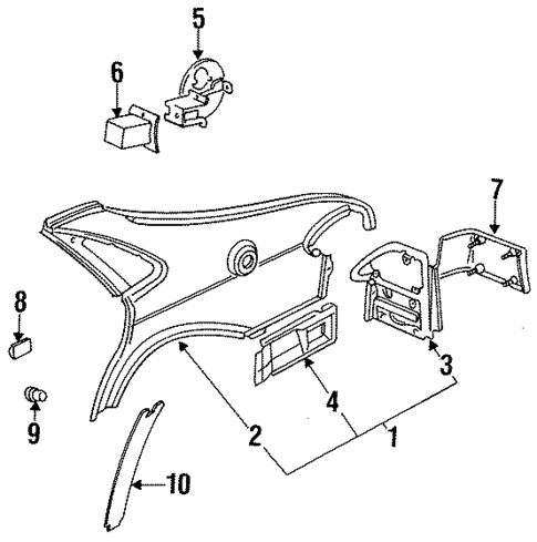 Quarter Panel & Components for 1996 Saab 900 #0