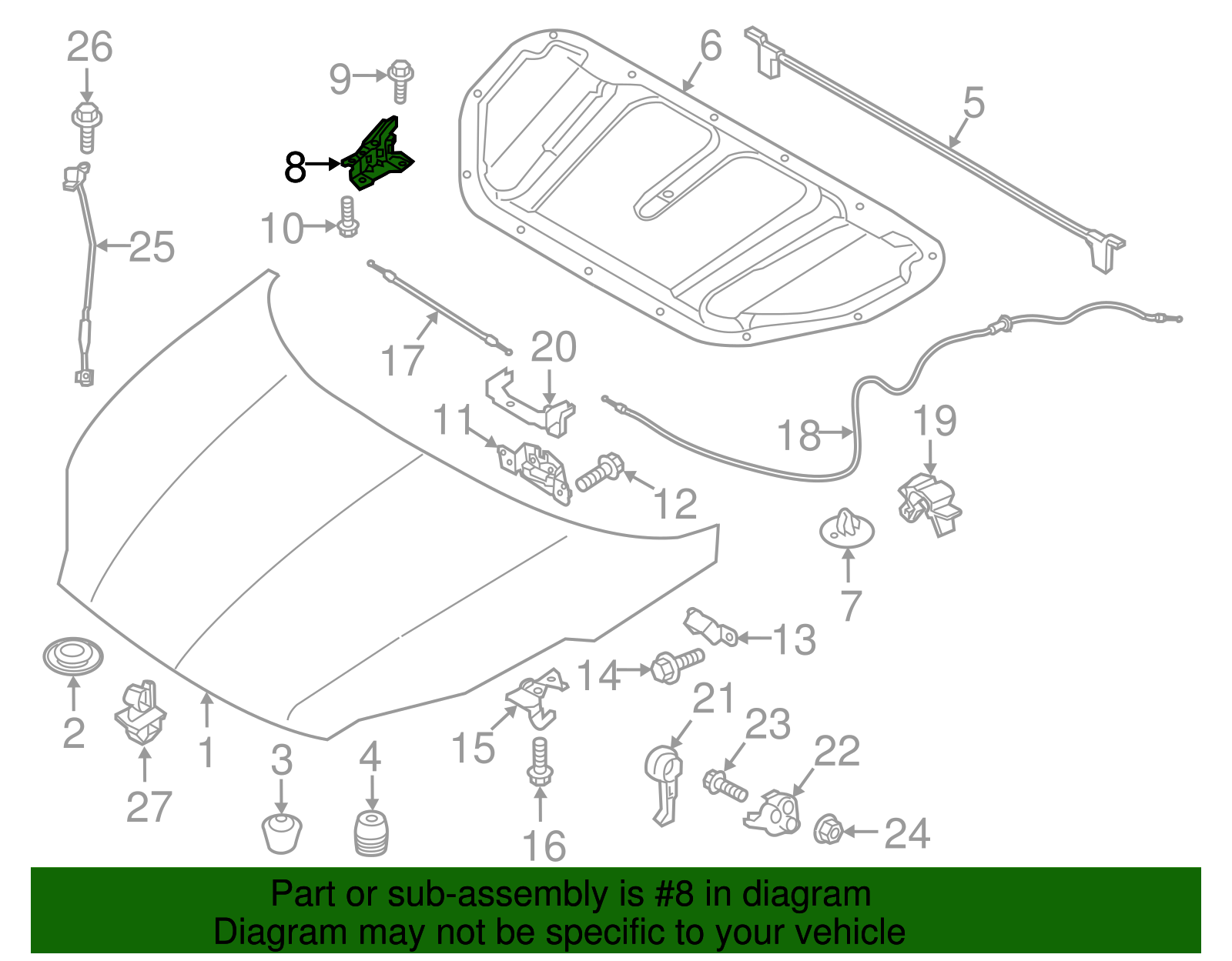 thumbnail image 2 of Aazon.co: PT Auto Warehouse HH-HY6509-DP - Hood Hinge - Left/Right 2 of 10