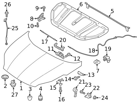 Hood & Components for 2020 Kia Sportage #0