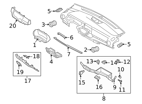 Instrument Panel Components for 2007 Kia Rio5 #1