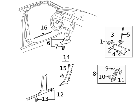 Interior Trim - Pillars for 2008 Buick LaCrosse #0