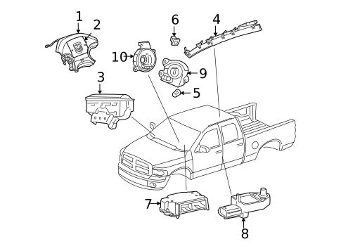 Air Bag Components for 2007 Dodge Ram 1500 #1