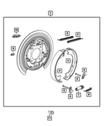 5114192AA - Brakes: Brake Shoe Hold Down Clip for Chrysler: Aspen, Sebring | Dodge: Durango, Ram 1500, Ram 2500, Ram 3500, Stratus | Jeep: Gladiator, Grand Cherokee, Grand Cherokee WK, Wrangler, Wrangler JK | Ram: 1500, 1500 Classic, 2500, 3500 Image