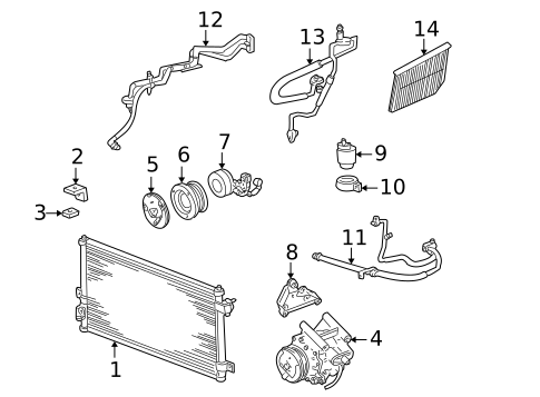 Condenser, Compressor & Lines for 2000 Lincoln LS #0