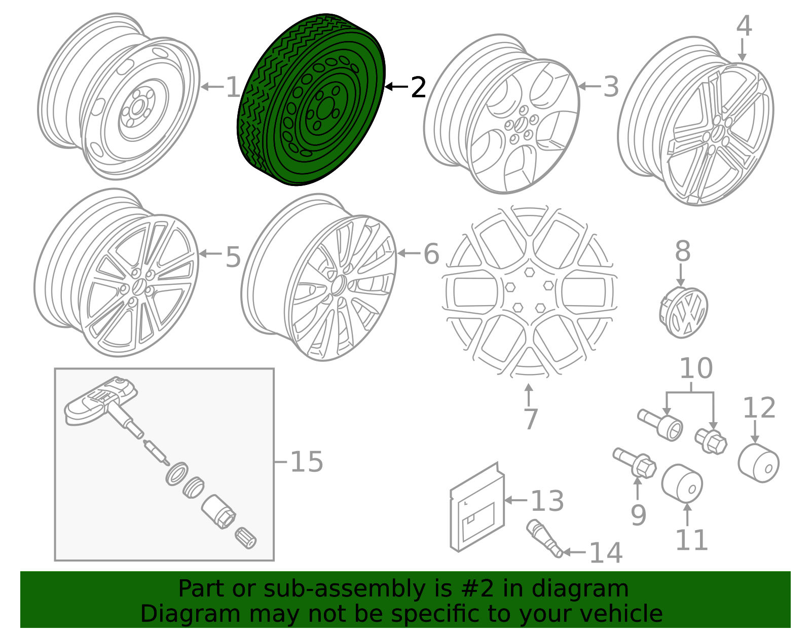 2012-2014 Volkswagen Spare Wheel 5G0-601-011 | VW Direct Auto Parts