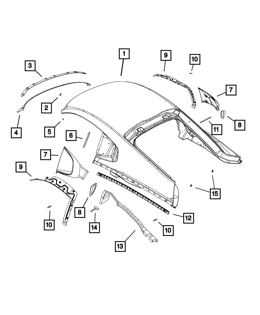 Roof Panel Reinforcement, Right - Mopar (68141714AD)