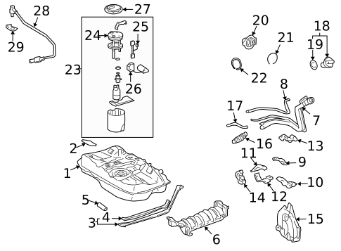 Fuel System Components for 2008 Toyota Solara #0