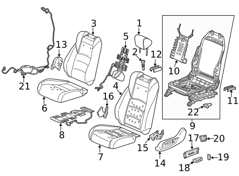 Driver Seat Components for 2018 Honda Accord #0