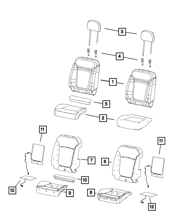 « 68284355AA – Interior Trim : Dossier De Siège Mousse pour Mopar Image »