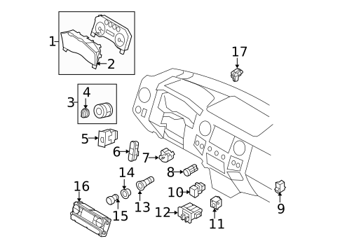 Cluster & Switches for 2009 Ford F-250 Super Duty #0