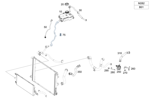 Expansion Tank, Mounting and Hoses for 2026 Mercedes-Benz CLA45 AMG S #0