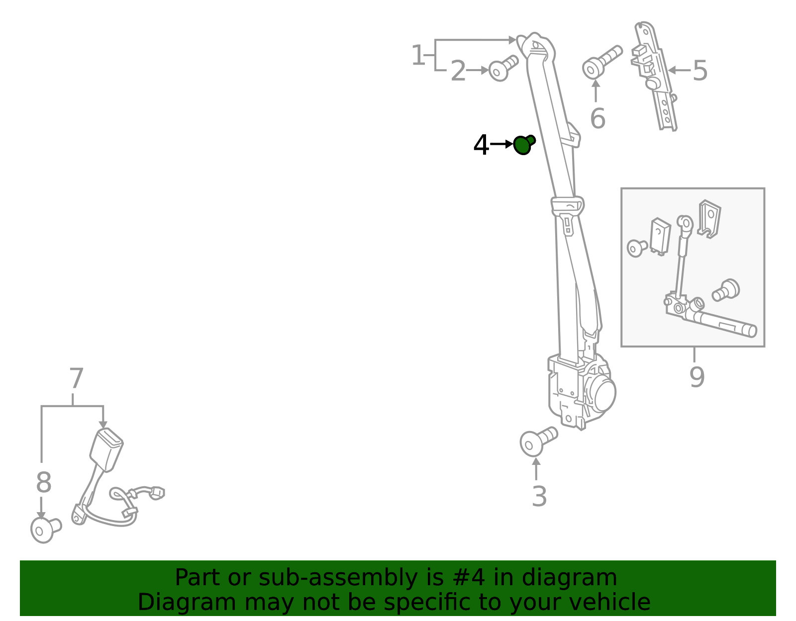 2010-2026 GM Black Seat Belt Retainer 11569713 | TascaParts.com